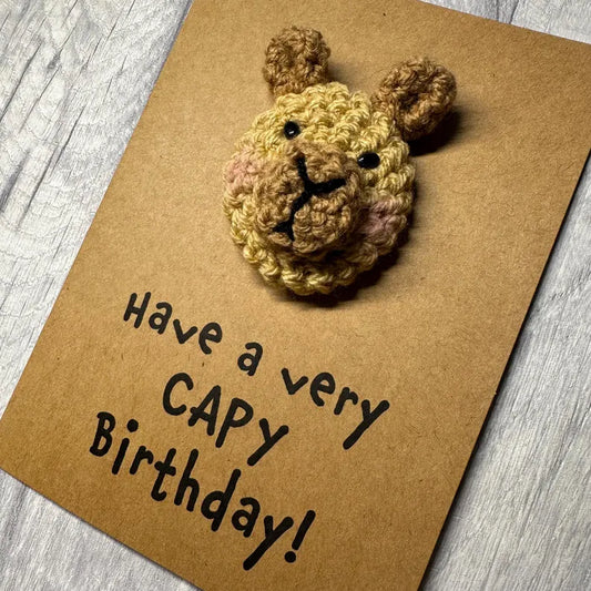Capybara Crochet Birthday Card – 'Have a Very Capy Birthday'