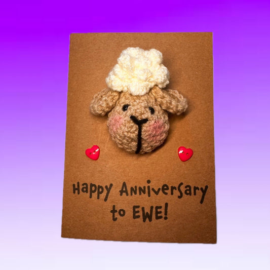 Sheep Anniversary Card - 'Happy Anniversary to EWE'
